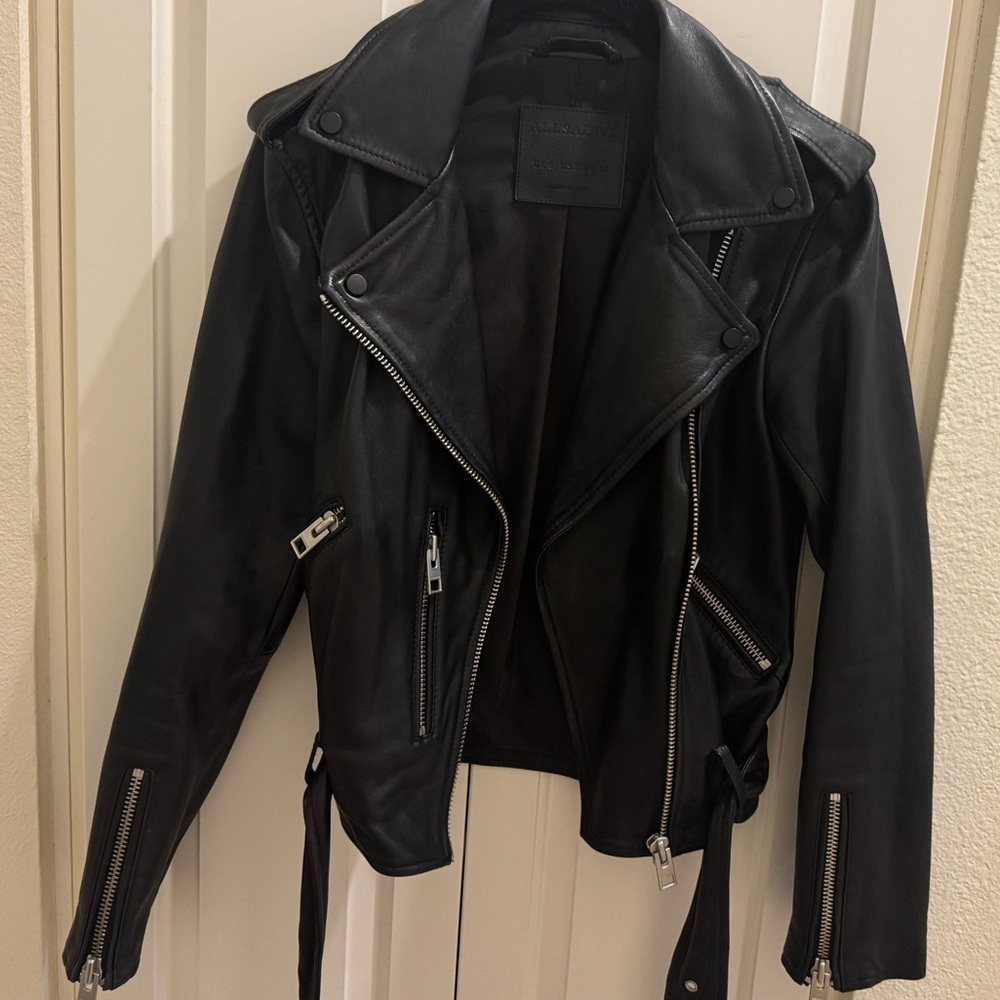 All Saints Balfern Leather Biker Jacket | AllSaints - Picture 6 of 14